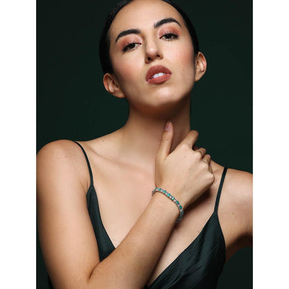 VARNIKA ARORA Emerald Aurora Charm Tennis Bracelet