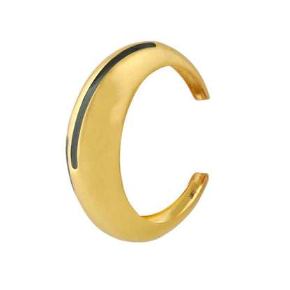 VARNIKA ARORA Circlet Black Enamel Gold Bangle