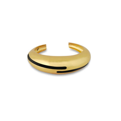 VARNIKA ARORA Circlet Black Enamel Gold Bangle