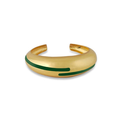 VARNIKA ARORA Circlet Green Enamel Gold Bangle