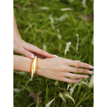 VARNIKA ARORA Circlet White Enamel Gold Bangle