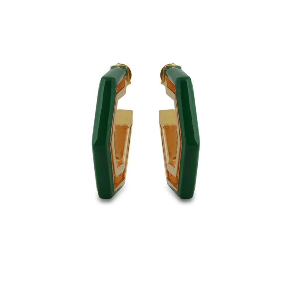 VARNIKA ARORA Devine Green Enamel Gold Earrings