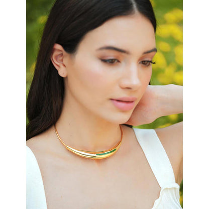 VARNIKA ARORA Aurelia Green Enamel Gold Neckpiece