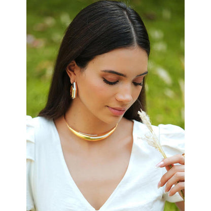 VARNIKA ARORA Aurelia White Enamel Gold Neckpiece