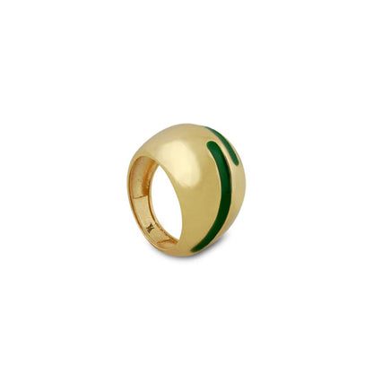 VARNIKA ARORA Verdora Green Enamel Gold Ring