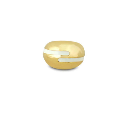 VARNIKA ARORA Verdora White Enamel Gold Ring