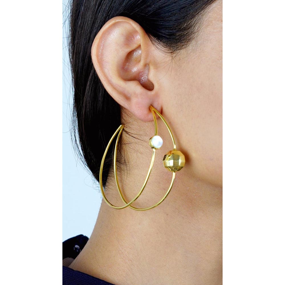 VARNIKA ARORA Razzle Dazzle Gold Plated Hoops