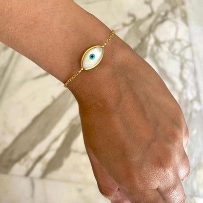 VARNIKA ARORA White Evil Eye Bracelet