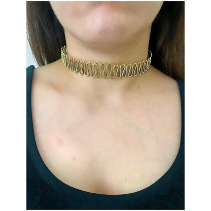 VARNIKA ARORA Gold Plated Spiral Hoops and Choker