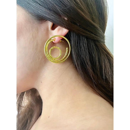 VARNIKA ARORA Soul and Whirl Gold Plated Earrings (Pack of 2)