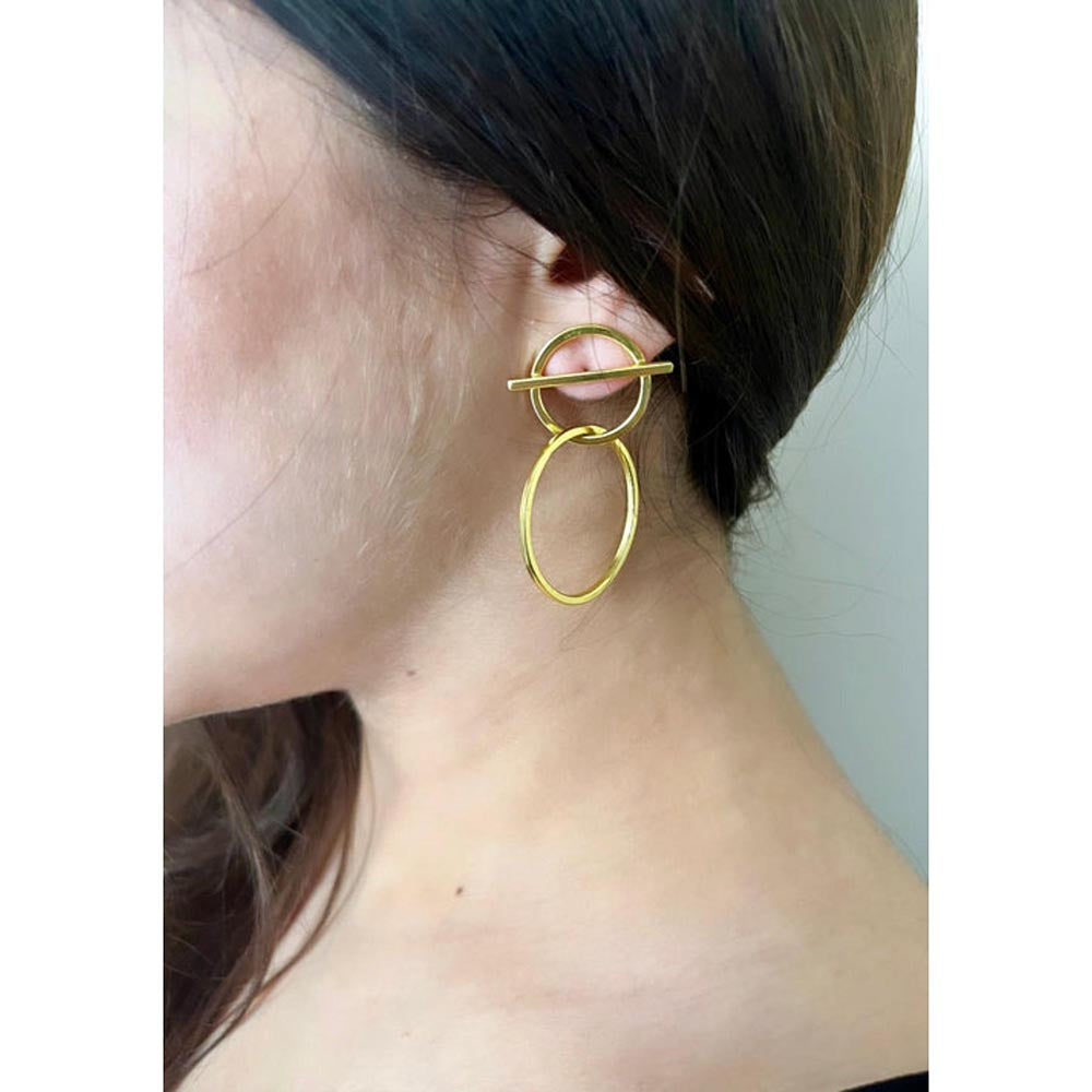 VARNIKA ARORA Gold Plated Elipse Earrings