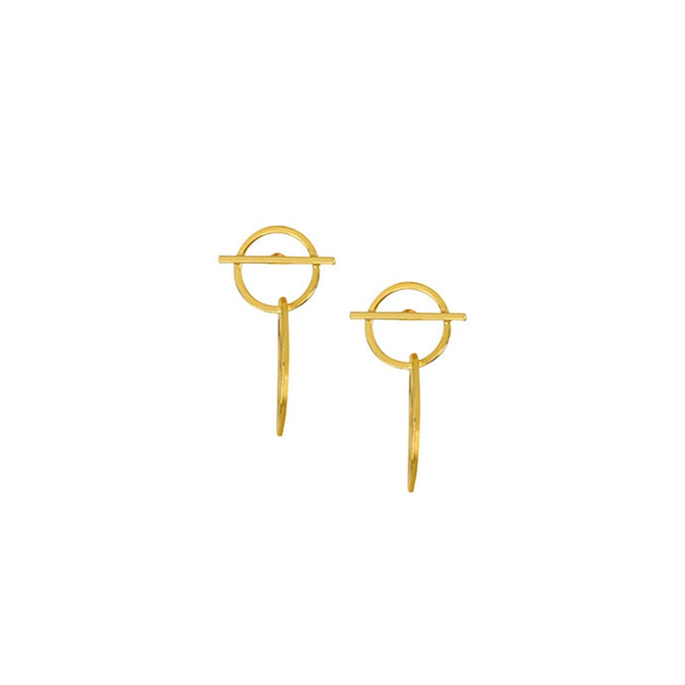 VARNIKA ARORA Gold Plated Elipse Earrings