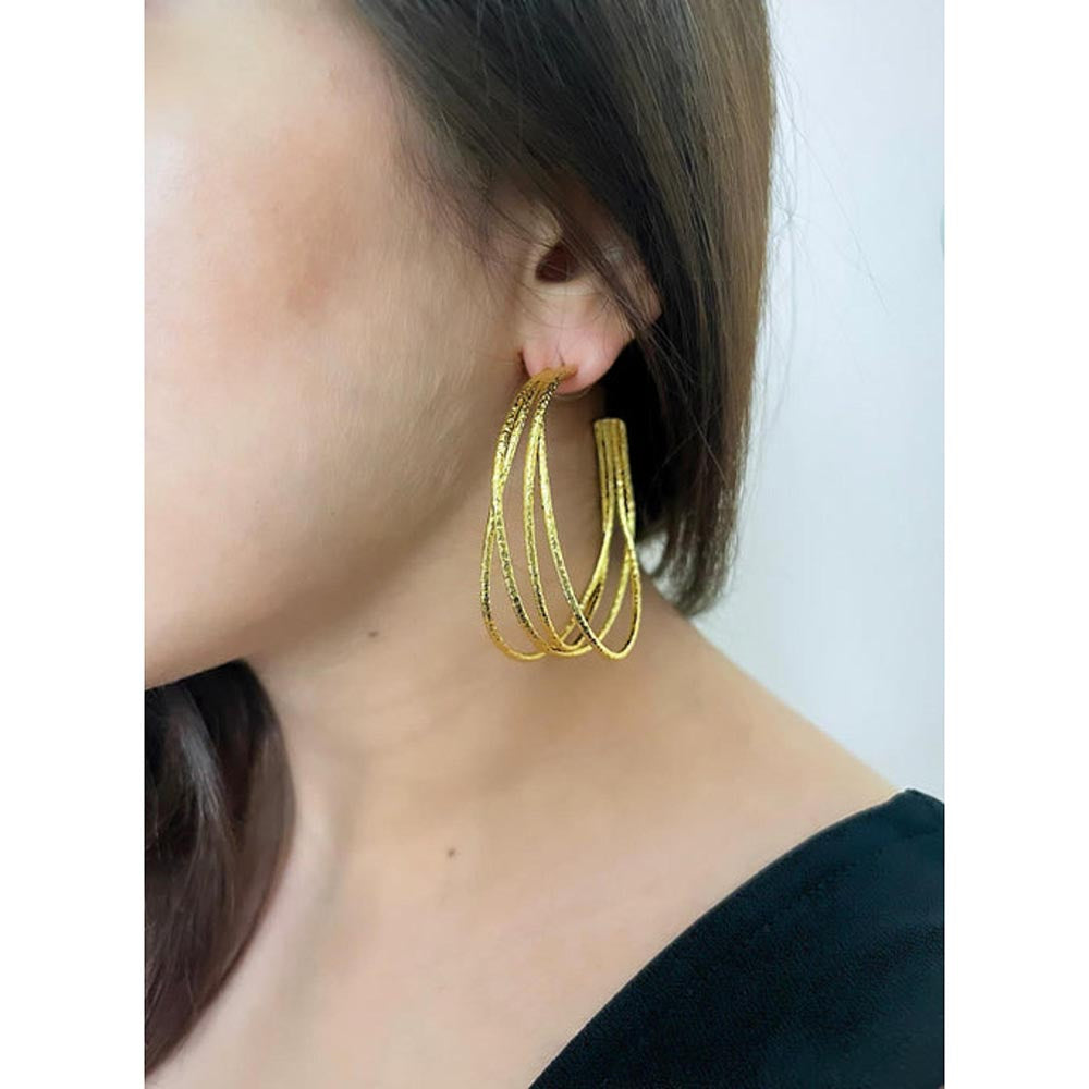 VARNIKA ARORA Gold Plated Verse Hoops