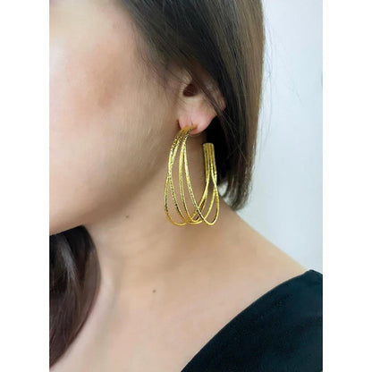 VARNIKA ARORA Gold Plated Verse Hoops