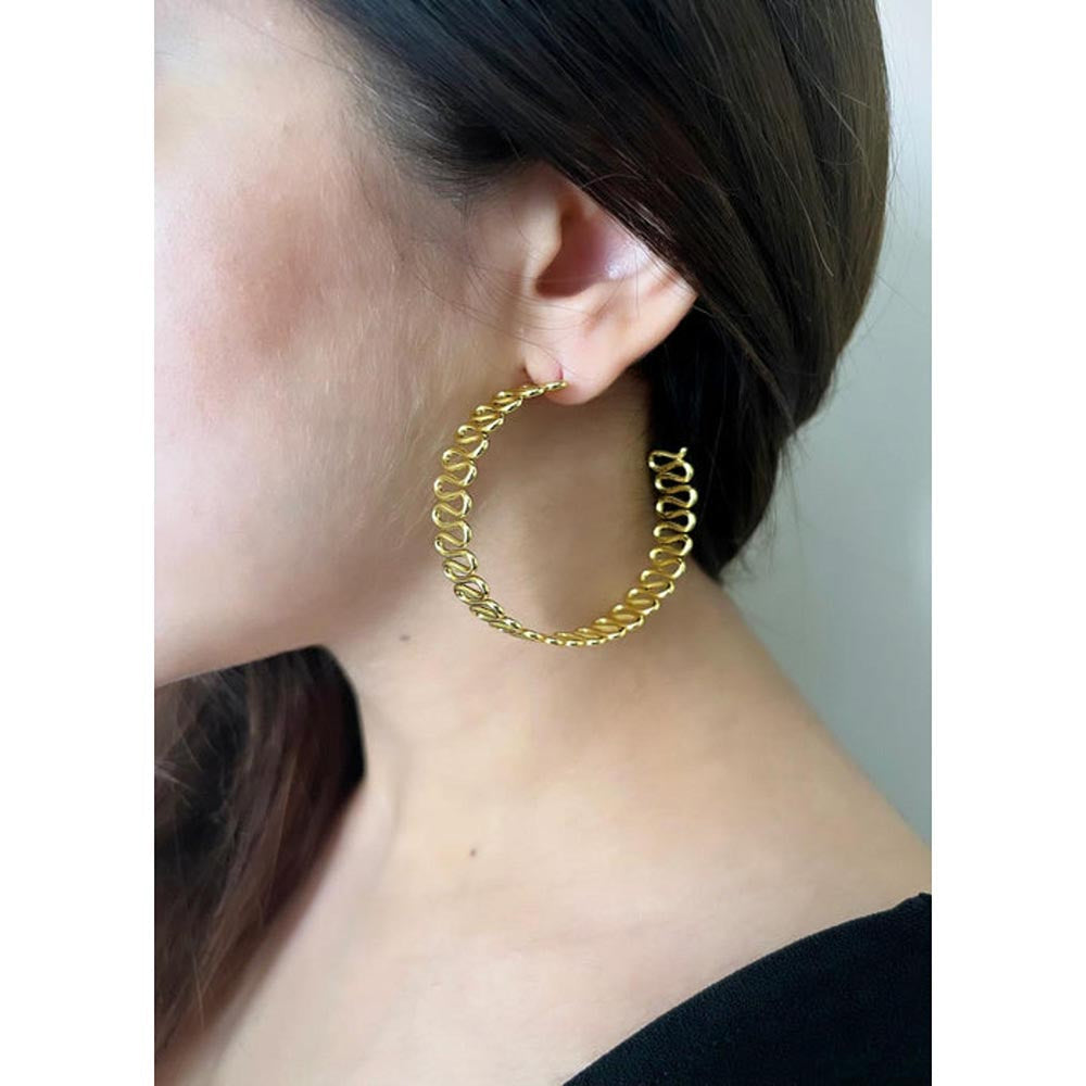 VARNIKA ARORA Gold Plated Spiral Hoops