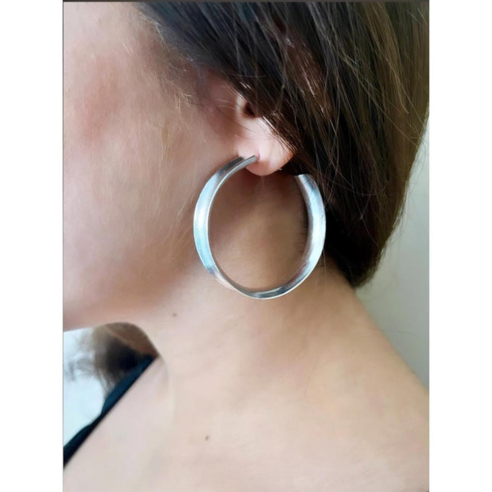 VARNIKA ARORA Silver Plated Funnel Hoops
