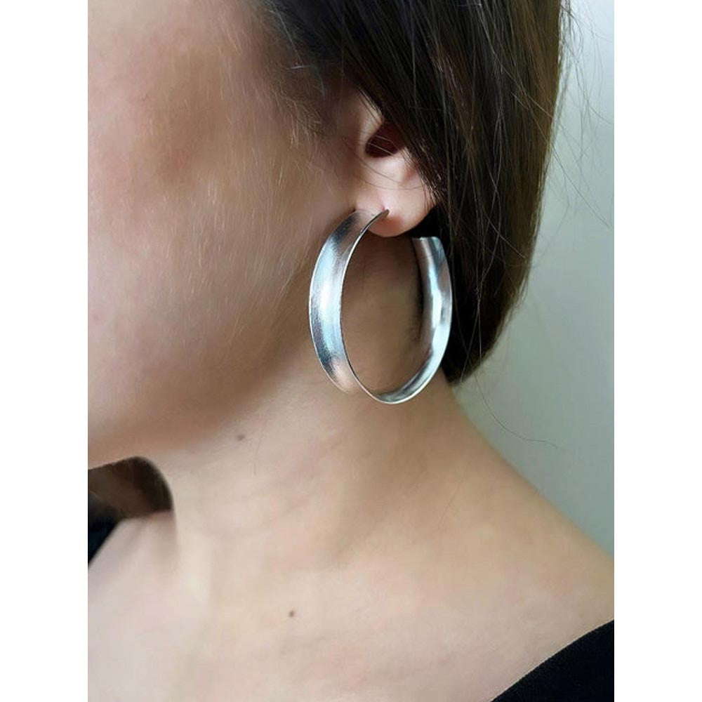 VARNIKA ARORA Silver Plated Funnel Hoops