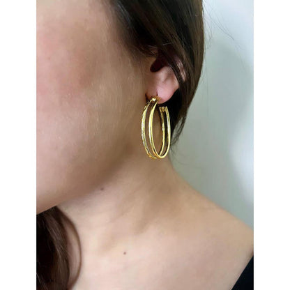VARNIKA ARORA Gold Plated Tram Hoops