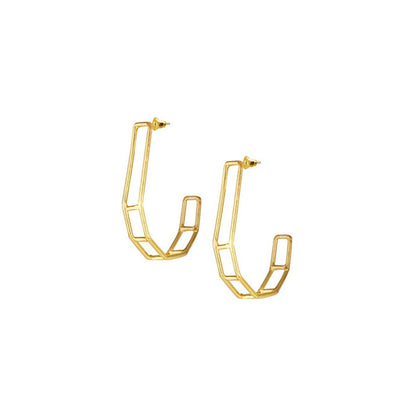 VARNIKA ARORA Gold Plated Frame Hoops