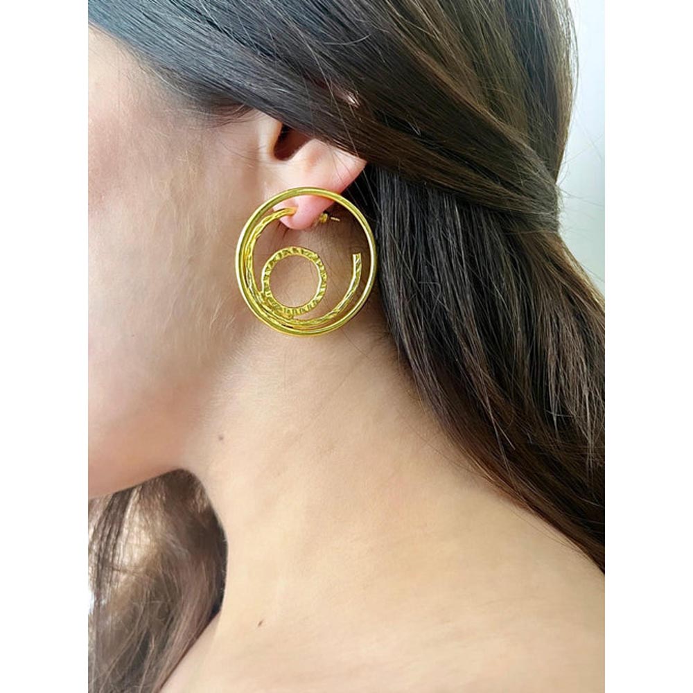 VARNIKA ARORA Gold Plated Whirl Hoops