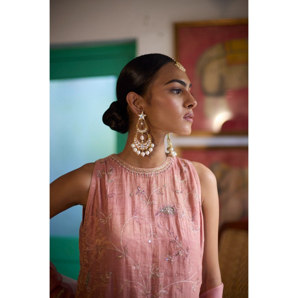 Vashisht Guru Dutt Pink Tara Kurta Sharara and Dupatta (Set of 3)