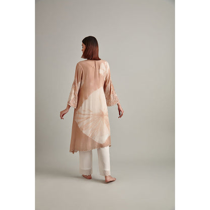 Vedika Soni Brown Tie And Dye Kurta with Pant (Set of 2)