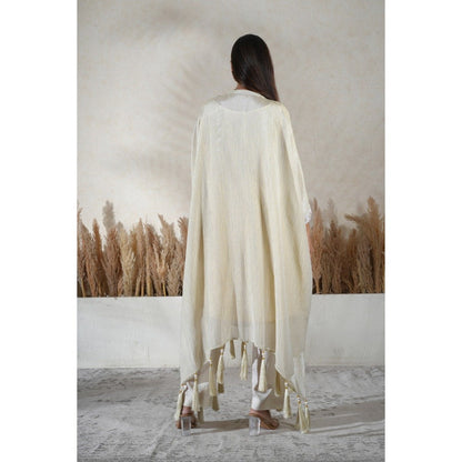 Vedika Soni Ivory Embroidered Kaftan With Slip And Pant