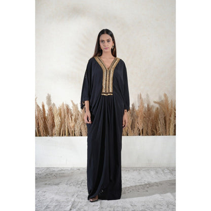 Vedika Soni Black Embroidered Kaftan Dress