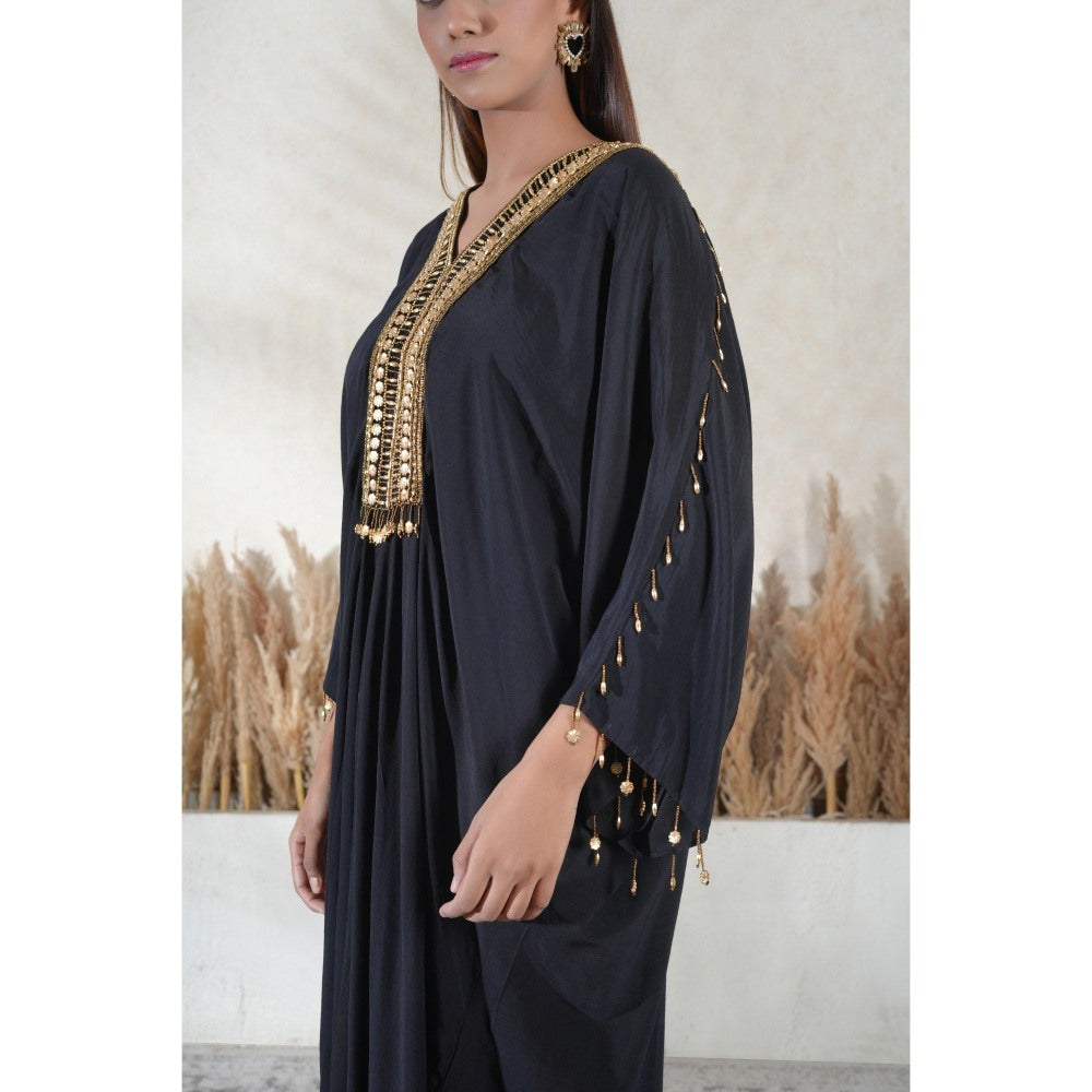 Vedika Soni Black Embroidered Kaftan Dress