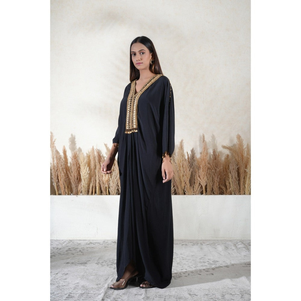 Vedika Soni Black Embroidered Kaftan Dress