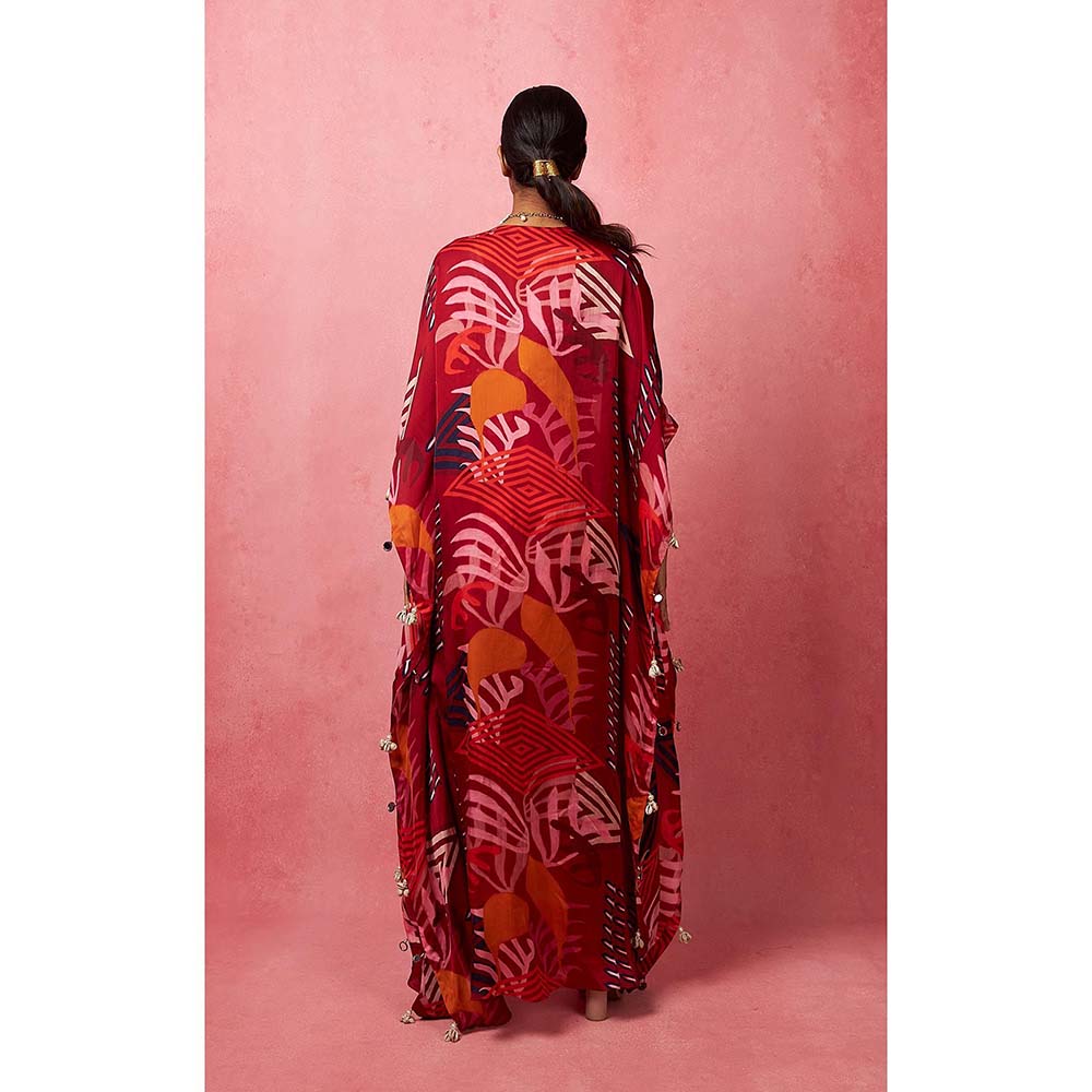 Vedika M Multi-Color Draped Skirt with Bustier and Jacket (Set of 3)