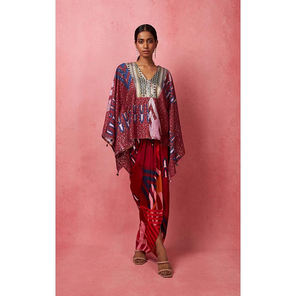 Vedika M Multi-Color Sequinned Top with Skirt (Set of 2)