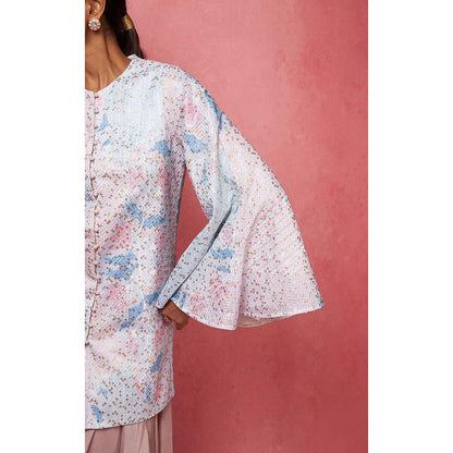 Vedika M Multi-Color Sequinned Top with Skirt (Set of 2)