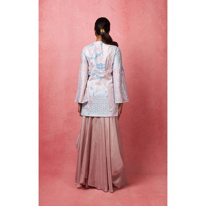 Vedika M Multi-Color Sequinned Top with Skirt (Set of 2)