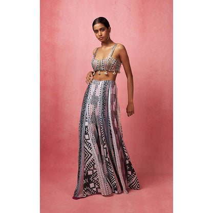 Vedika M Multi-Color Panelled Sequinned Co-Ord (Set of 2)