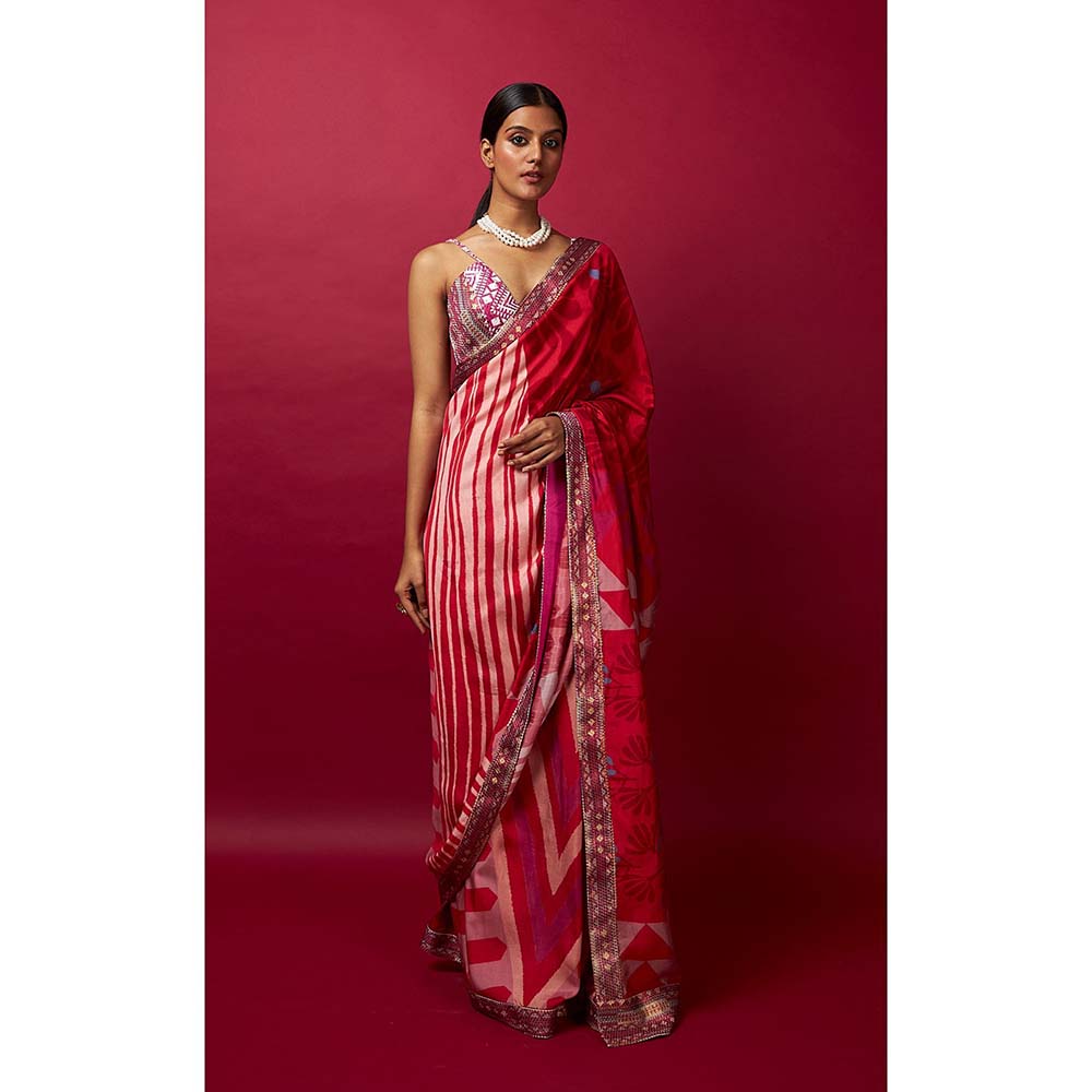 Vedika M Multi-Color Saree with Stitched Blouse