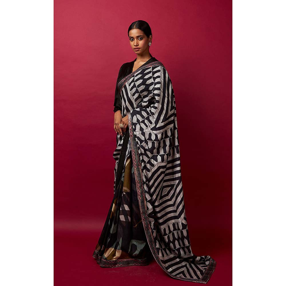 Vedika M Multi-Color Saree with Stitched Blouse