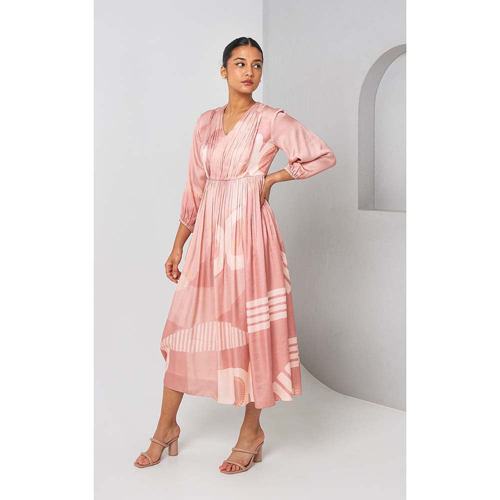 Vedika M Mauve Printed Long Dress