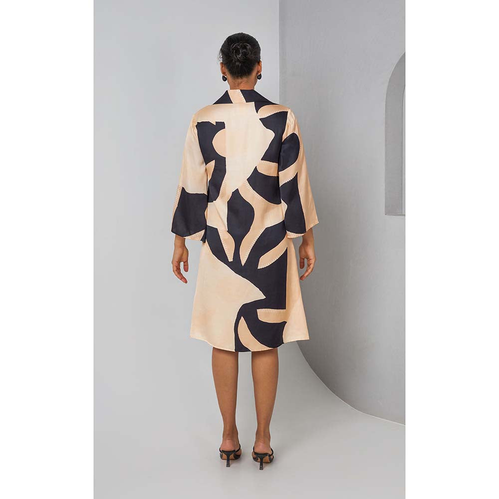 Vedika M Black Print Shirt Dress
