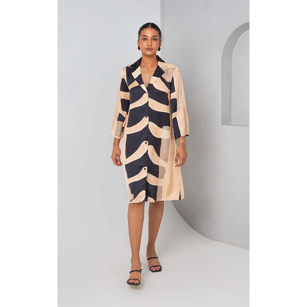 Vedika M Black Print Shirt Dress