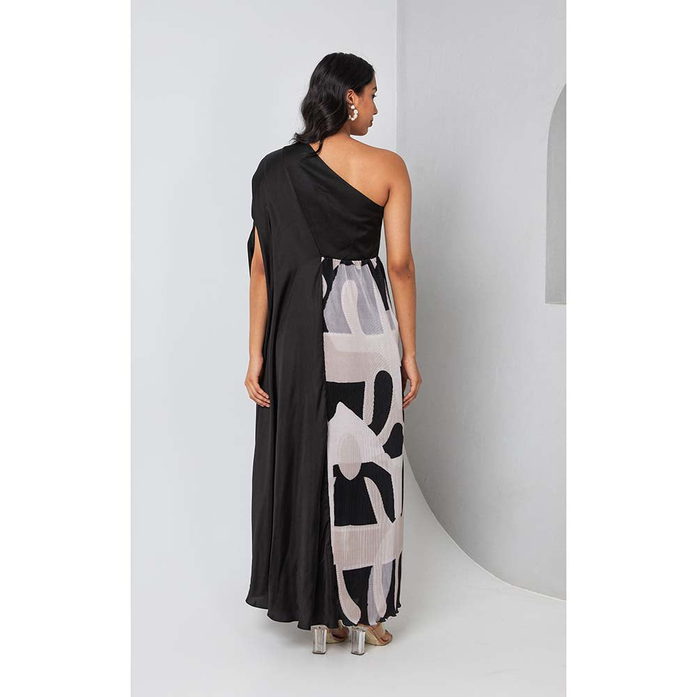 Vedika M Black One Shoulder Long Dress
