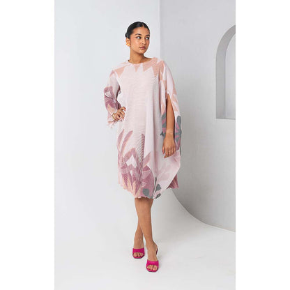 Vedika M Lavender Micro Pleated Drape Dress