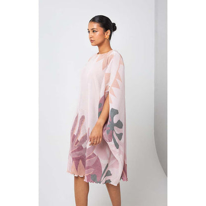 Vedika M Lavender Micro Pleated Drape Dress