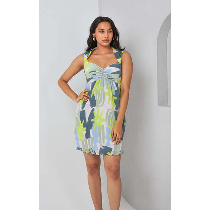 Vedika M Multi-Colour Micro Printed Short Dress