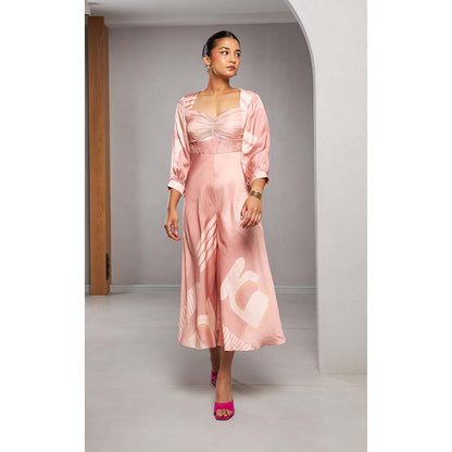 Vedika M Mauve Printed Jumpsuit.
