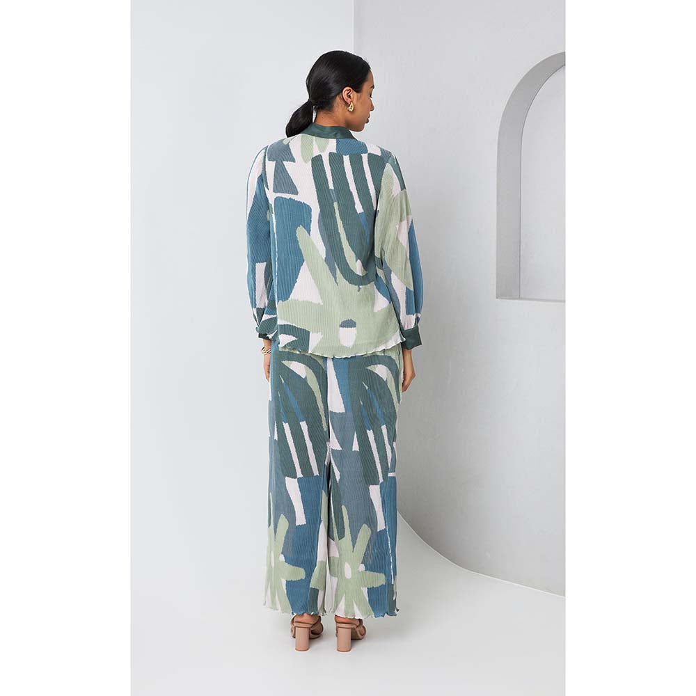 Vedika M Blue Micro Printed Co-Ord (Set of 2)