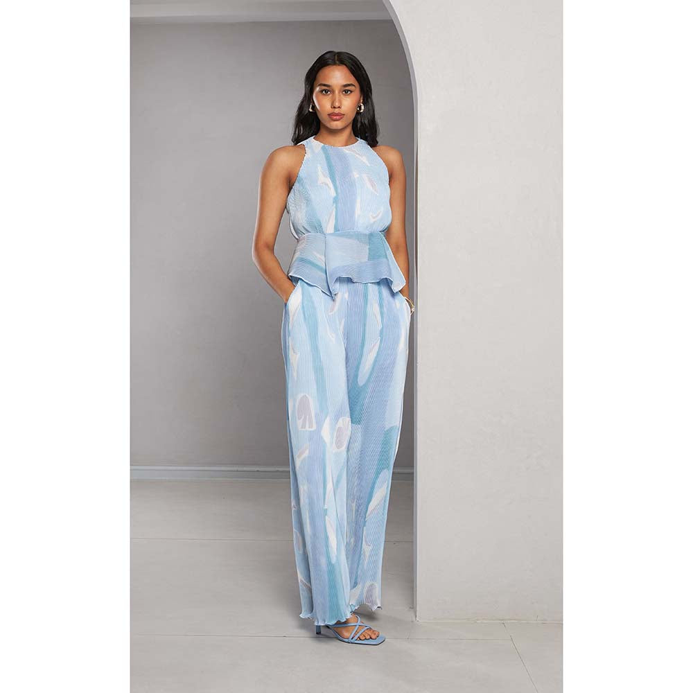 Vedika M Micro Printed Blue Co-Ord (Set of 2)