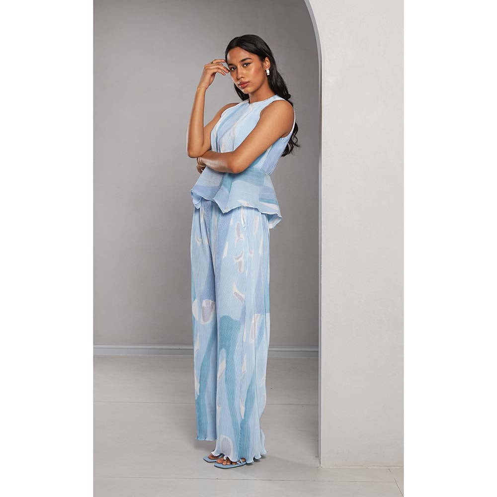 Vedika M Micro Printed Blue Co-Ord (Set of 2)