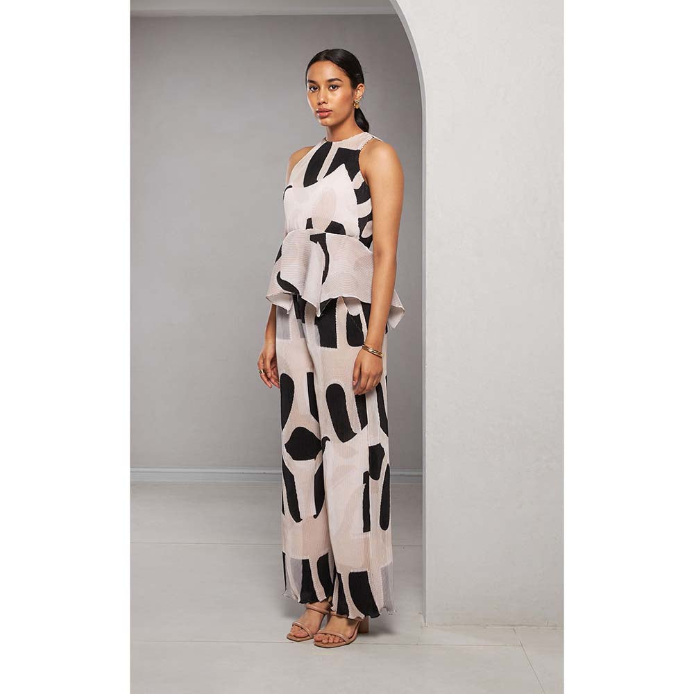 Vedika M Black Micro Peplum Co-Ord (Set of 2)