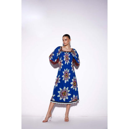 Verb Blue Tatiana Tier Midi Dress